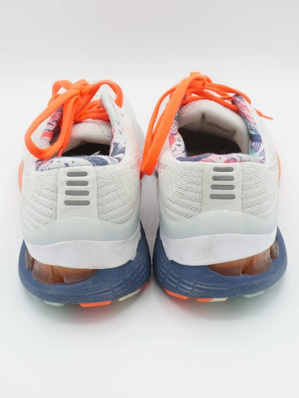 ASICS Gel Series White Neon Orange Running Shoes Women's Size 8